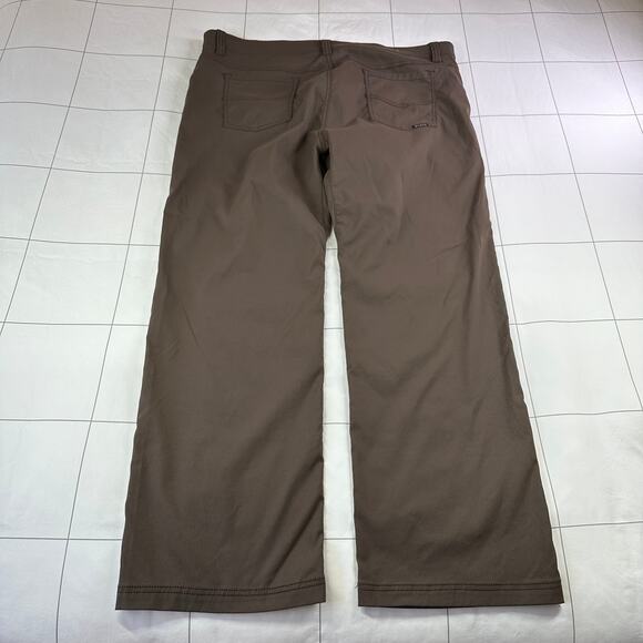 Prana Pants Mens 40x30 Slim Fit Brown Brion Nylon Blend Hiking Outdoor Gorpcore - Picture 2 of 11